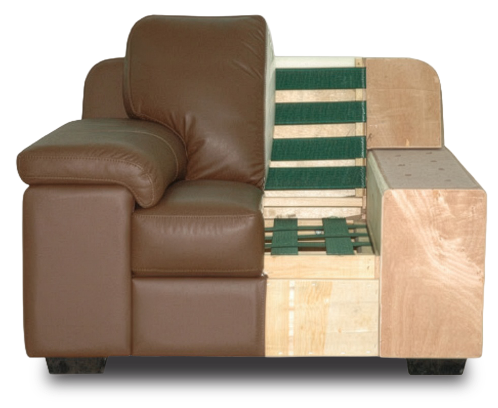 Stylus in-stock sofa showing upholstery feature locations